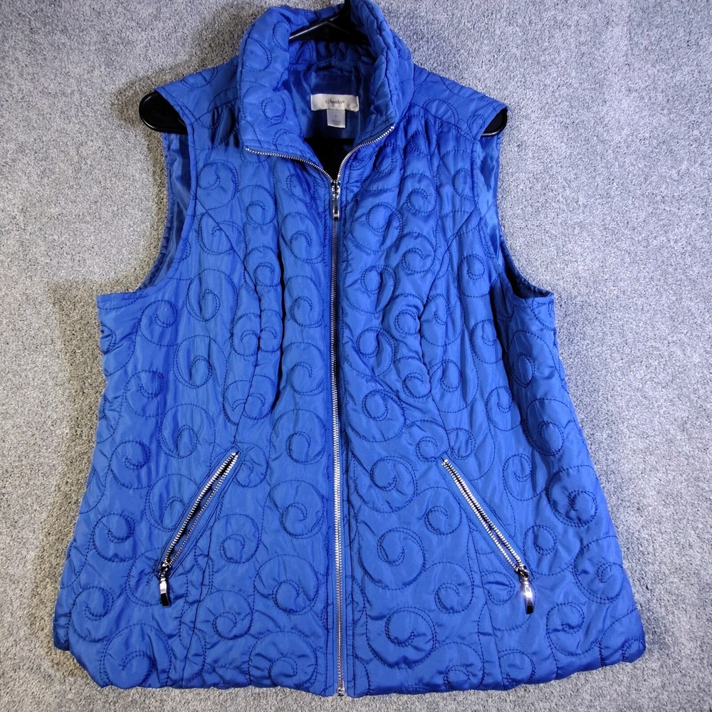 CJ Banks Christopher Periwinkle Blue Puffer Vest Womens 1X Lightweight Quilted